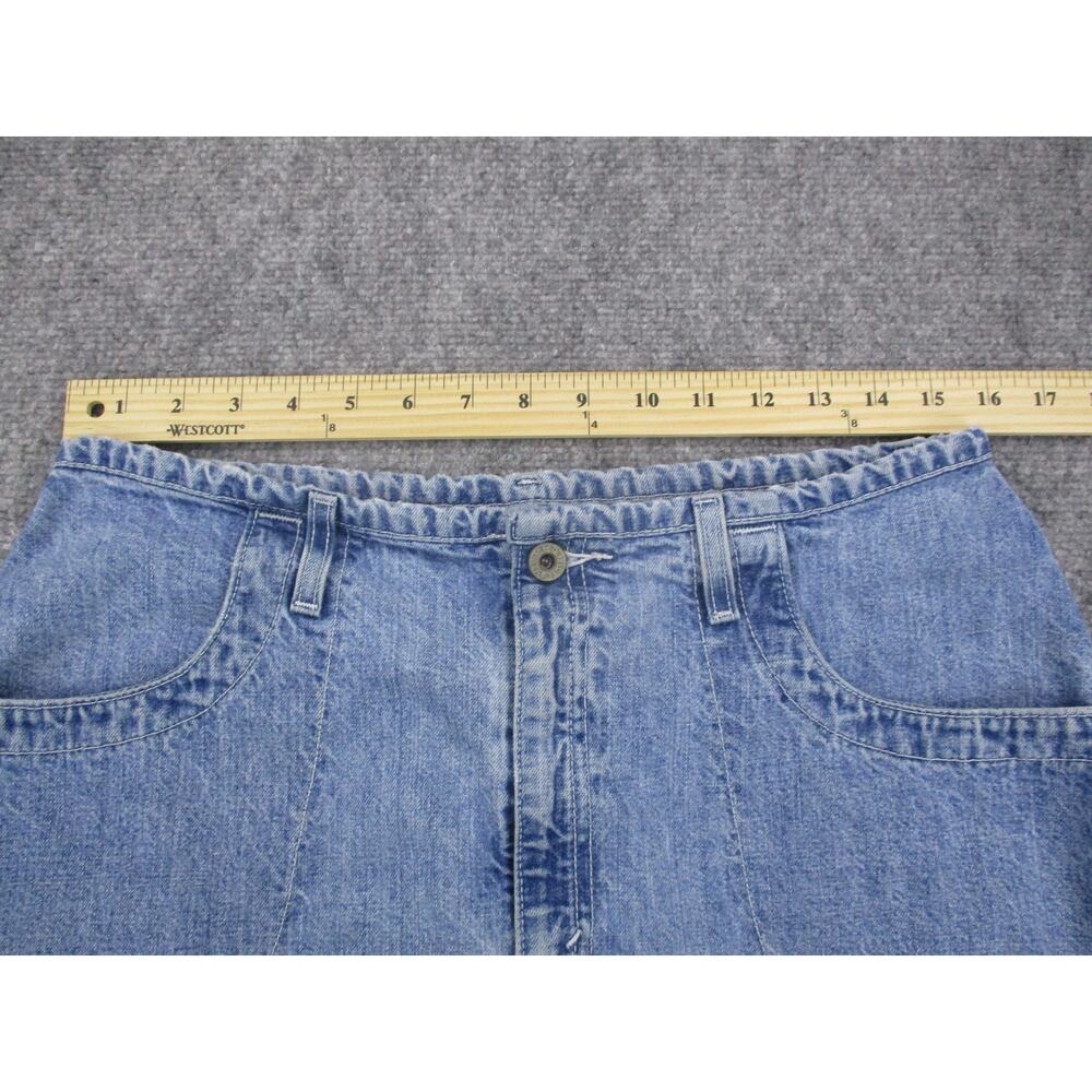 Levis Denim Skirt Womens 12 Light Wash Patch Pockets Zip Fly Vintage 90s Casual - Picture 4 of 16